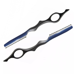 Navaja de Peluquería Profesional de Acero Inoxidable para Estilizar Cabello Negro, Navaja de Entresacar Estilo Pluma para Cortar y Dar Forma al Cabello - Product Image 1