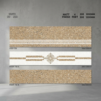 Finition mate aspect marbre imprimé Étape: 1200x300mm & Riser: 1200x200mm-Nouveau design brun, 11mm d'épaisseur Carreaux de porcelaine GVT
