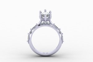 Anillo exclusivo para mujer en oro y plata, tono amarillo, blanco y rosa, con moissanita CVD, piedra de color CZ VVS2 D, corte marquesa y redondo, 1.80 quilates, brillante. - Product Image 1