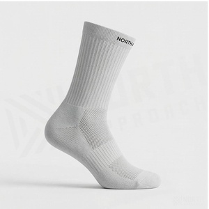 Crew <b>Socks</b> Geometric Pattern Blue Breathable Running <b>Socks</b> for Adults Spring Season - Product Image 3