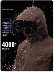 Veste coupe-vent imperméable unisexe avec logo personnalisé, grande taille, fermeture éclair, capuche Polartec, veste de sport d'extérieur écologique - Product Image 5