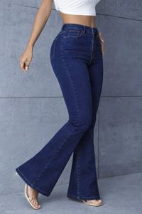 Jean en denim coupe bootcut à jambe large pour femme, taille haute, en tissu extensible, style décontracté et tendance, le plus vendu, en promotion - Product Image 2