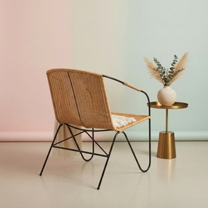 Modern Rattan <b>Dining</b> Chair Nordic Minimalist Wicker <b>Armchair</b> Eco-Friendly Ergonomic Rattan Legs Luxury Cafe Restaurant Outdoor - Product Image 4