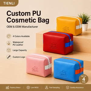 Bolsa de Aseo de Viaje de Gran Capacidad, Impermeable, de Cuero PU Personalizado, Organizador de Maquillaje, con Cierre Metálico, Etiqueta Privada OEM - Product Image 2
