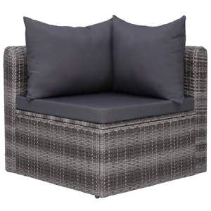Conjunto de 3 Piezas de Sofá de Jardín de Ratán Sintético Gris, Muebles Cómodos para Exteriores - Product Image 6