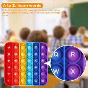 ของเล่นบีบฟองสบู่ซิลิโคนรูปตัวอักษรเรนโบว์ สำหรับเด็กและเด็กเล็ก ฝึกการเรียนรู้ด้วยสัมผัส ของเล่นบีบฟองสบู่ ABC สำหรับเด็กในห้องเรียน - Product Image 2