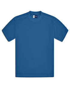 Camiseta de Punto Personalizada para Hombre, Azul, Manga Corta, Corte Regular, Cuello Redondo, Transpirable, Estilo Casual - Product Image 1