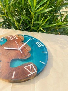 Epoxy Resin and Walnut Wood <b>Wall</b> <b>Clock</b> Handmade Wood Art <b>Decor</b> Unique Home <b>Decor</b> Housewarming Gift Epoxy Resin <b>Wall</b> <b>Clock</b> - Product Image 2