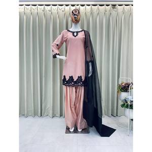 Conjunto de Top, Pantalón y Dupatta para Fiesta, Hermoso, Elegante y con Estilo para Mujer - Product Image 1