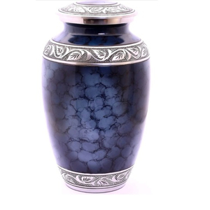 Urna funeraria artesanal de plata y latón para cenizas humanas con banda floral ornamentada, urna conmemorativa para adultos al precio más bajo. - Product Image 5