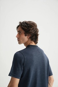 T-shirt pour homme à motif sublimé, manches courtes, coupe slim, séchage rapide, col rond, en polyester tricoté - Product Image 6