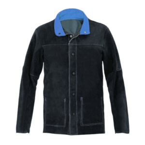 Veste de travail en cuir de vachette pleine fleur pour la sécurité industrielle, résistante au feu et aux coupures, veste de soudeur de protection individuelle - Product Image 2