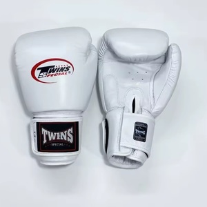 Gants de boxe en cuir bleus 14 oz avec lacets, support de poignet respirant, équipement d'entraînement pour adultes, sangle de poignet élastique antidérapante - Product Image 2