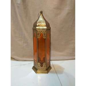 Colorful <b>Glass</b> <b>Shade</b> Hanging Moroccan Lantern Ramadan Lanterns Arabic Style Candle Holder Custom Etch Designing Eid Decoration - Product Image 3