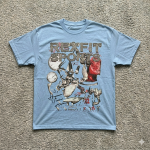 T-shirt surdimensionné personnalisé imprimé Rexfit Sports, style vintage, coton, streetwear, tee-shirt décontracté pour hommes et femmes - Product Image 3