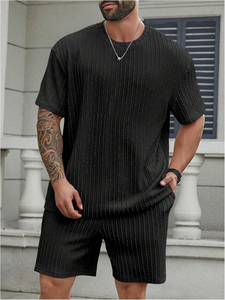 Vente en gros de t-shirts et shorts pour hommes personnalisés, ensemble 2 pièces, vêtements décontractés d'été avec logo imprimé, design personnalisé, ensembles de t-shirts courts - Product Image 3