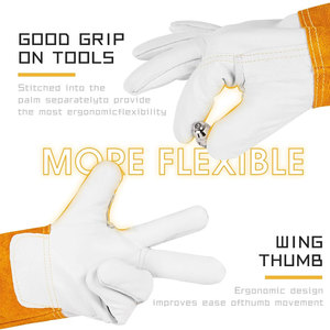 Top Quality Custom Leather Material Made Safety <b>Gloves</b> Top Selling High Quality Industrial Safety <b>Gloves</b> - Product Image 4
