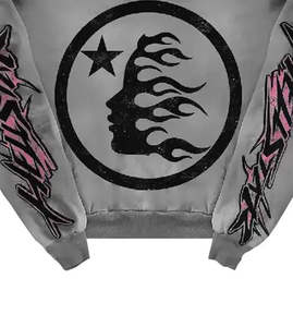 Hoodies zippés en polaire pour hommes Hiver 2026, style Y2K, impression DTG personnalisée, effet vintage vieilli, délavé à l'acide, décoloré soleil, avec strass - Product Image 6