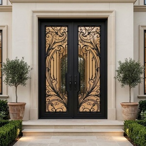 Royal Luxury KHP-DG-003 Modern Wrought Iron Main Gate with Arched Design Rust-Resistant Properties Easy Assembly Painted Finish - Product Image 5