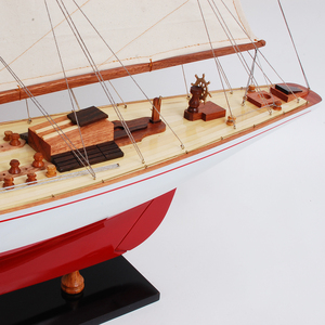 Modelo de Velero Pintado a Mano, Yate de Madera, Decoración Náutica, Regalo Coleccionable, 80Lx15Wx100H cm - Product Image 2