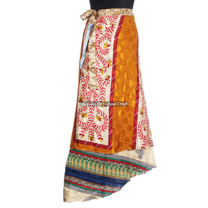 Hot Collection of Summer Stylish Silk Sari Wraps <b>Skirt</b> <b>Boho</b> Stylish Multi Color Summer Wear Comfortable Fashion <b>Boho</b> Hippie - Product Image 4