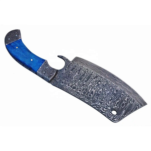 Cuchillo de Cocina Burraq DIY OEM Hecho a Mano, de Acero de Damasco Industrial, Multifuncional, con Patrón de Gota de Lluvia, Funda de Cuero - Product Image 2