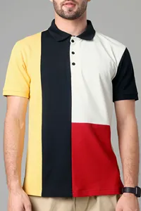 Polo à manches courtes pour homme, couleurs contrastées, style streetwear estival, décontracté, tendance, vente en gros OEM, directement de l'usine - Product Image 6