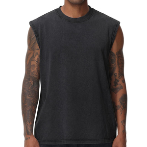 Camiseta sin mangas para hombre, cuello redondo, color sólido, algodón, informal, para exteriores, transpirable, holgada, para gimnasio, entrenamiento, fitness - Product Image 1