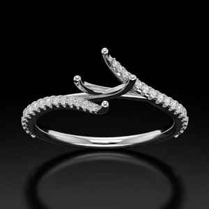 Anillo de Moissanita de Corte Redondo con Banda Abierta para Mujer, Plata 925 Original, Joyería Fina Nupcial, Regalo para Parejas - Product Image 2