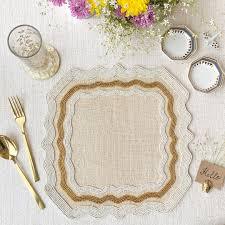 Posavasos de Yute Hechos a Mano con Cuentas, Posavasos Decorativos en Forma de Estrella para Mesa de Comedor o Mesa de Café - Product Image 4