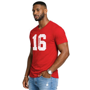 T-shirt à col en V Kappa Alpha Psi numéro 16, vêtements de fraternité grecque avec motif audacieux, confort premium et coupe élégante - Product Image 3
