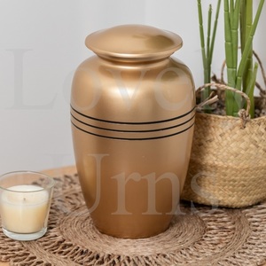 Golden peace cremation urn adult medium <b>keepsake</b> memorial <b>ashes</b> container elegant memorial design - Product Image 3