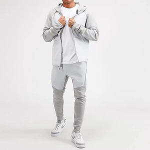 Conjunto Deportivo de Felpa 2 en 1 para Hombre, Color Marrón, con Capucha, Cierre de Cremallera, Bolsillos Laterales, Transpirable, de Poliéster, para Otoño - Product Image 5