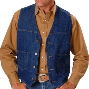 Premium Nouveau Haute Qualité Oem Conception Hommes Slim Denim Gilet Veste Sans Manches Jean Gilet Casual Denim Gilet - Product Image 1