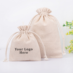 Custom Logo Cotton <b>Drawstring</b> Pouch <b>Bag</b> <b>Small</b> Recyclable Gift Packaging Accessory For Jewelry Organizer - Product Image 4