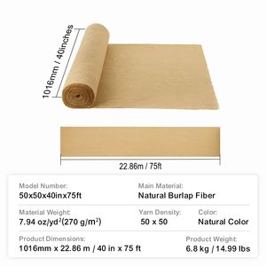 Rotoli di Tessuto in Iuta Naturale ad Alta Densità 40 x 75 ft, 50 x 50, 100% Juta, Rotolo Largo per Avvolgimento Alberi, per Uso Esterno - Product Image 3