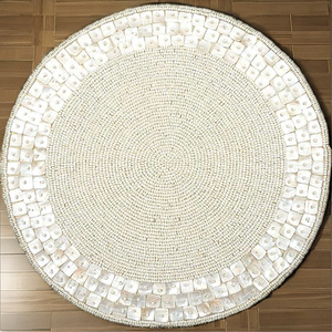 Handmade Beaded Round <b>Placemat</b> for <b>Dining</b> <b>Table</b> Beautiful Decorative New Year Christmas and Other Occasions Gift Item - Product Image 1