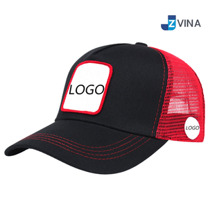 Gorra Trucker con Logotipo Personalizado Bordado, Negra con Malla Morada en la Parte Trasera, Ajustable, Unisex, para Deportes al Aire Libre - Product Image 3