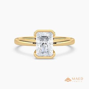 แหวนหมั้นเพชรโมอิสซาไนต์ทรงเรเดียนท์เคลือบทอง 18K เครื่องประดับเจ้าสาวสุดหรูสำหรับผู้หญิง ของขวัญสำหรับงานฉลองครบรอบ - Product Image 1