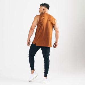 Custom Logo Letter Pattern Men's Sleeveless O-Neck Tank Top Gym Workout Bodybuilding Muscle Eco-Friendly Cotton Spandex - Product Image 3