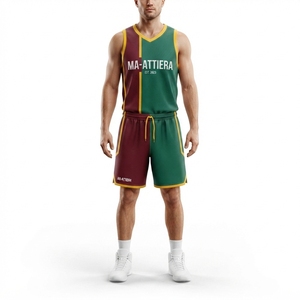 Ensemble de maillot et short de basket-ball personnalisé MA-ATTIERA, sublimé, respirant, sans manches, uniforme de sport - Product Image 1