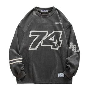 Sudaderas de cuello redondo estilo casual para hombre, venta al por mayor, ropa de invierno, sudaderas con efecto lavado ácido para hombre con MOQ bajo - Product Image 6
