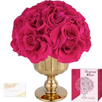 Roses éternelles carrées préservées faites à la main, longue durée, vase en céramique écologique, centre de table pour mariage