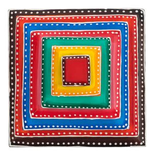 Pyramide décorative en résine colorée, style art populaire, avec présentoir pour balles de tennis - Product Image 5
