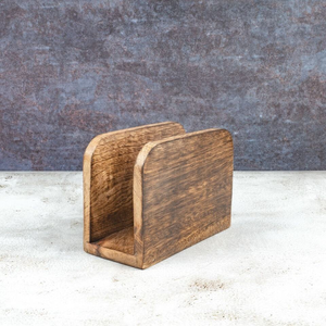 Acacia Wood <b>Napkin</b> Holder Plain Upright Paper Storage Tissue <b>Dispenser</b> Restaurant Kitchen Personalized Agate Stand Dinning Decor - Product Image 3