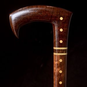 Bastón Elegante de Latón con Mango Decorativo Antiguo, Eje de Madera Premium, Bastón de Lujo, Colección de Regalo - Product Image 2