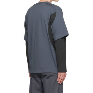 Men Double Sleeve T Shirt Trendy Double Layer Sleeve Design Casual Cotton Blend Round Neck Tee for Daily Wear Weekend Outfits - Product Image 5