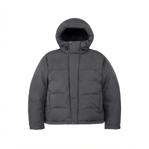 Blouson bomber décontracté pour homme à capuche, automne, 100% nylon, long, rembourré de duvet - Product Image 1
