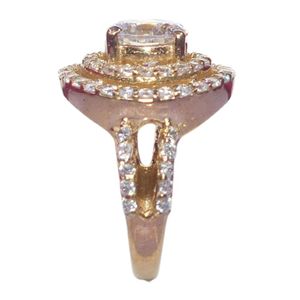 Gemvanity SR1461 Anillo de Oro de 14K Chapado en Oro, Diseño Clásico de Lujo Cristiano con Moissanita de Corte Brillante, Regalo Unisex para Mujer - Product Image 3