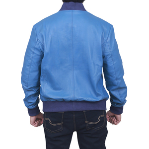 Chaqueta de Cuero Genuino para Hombre, Estilo Casual de Invierno, con Cierre, Impermeable, Tipo Bomber para Motocicleta - Product Image 5